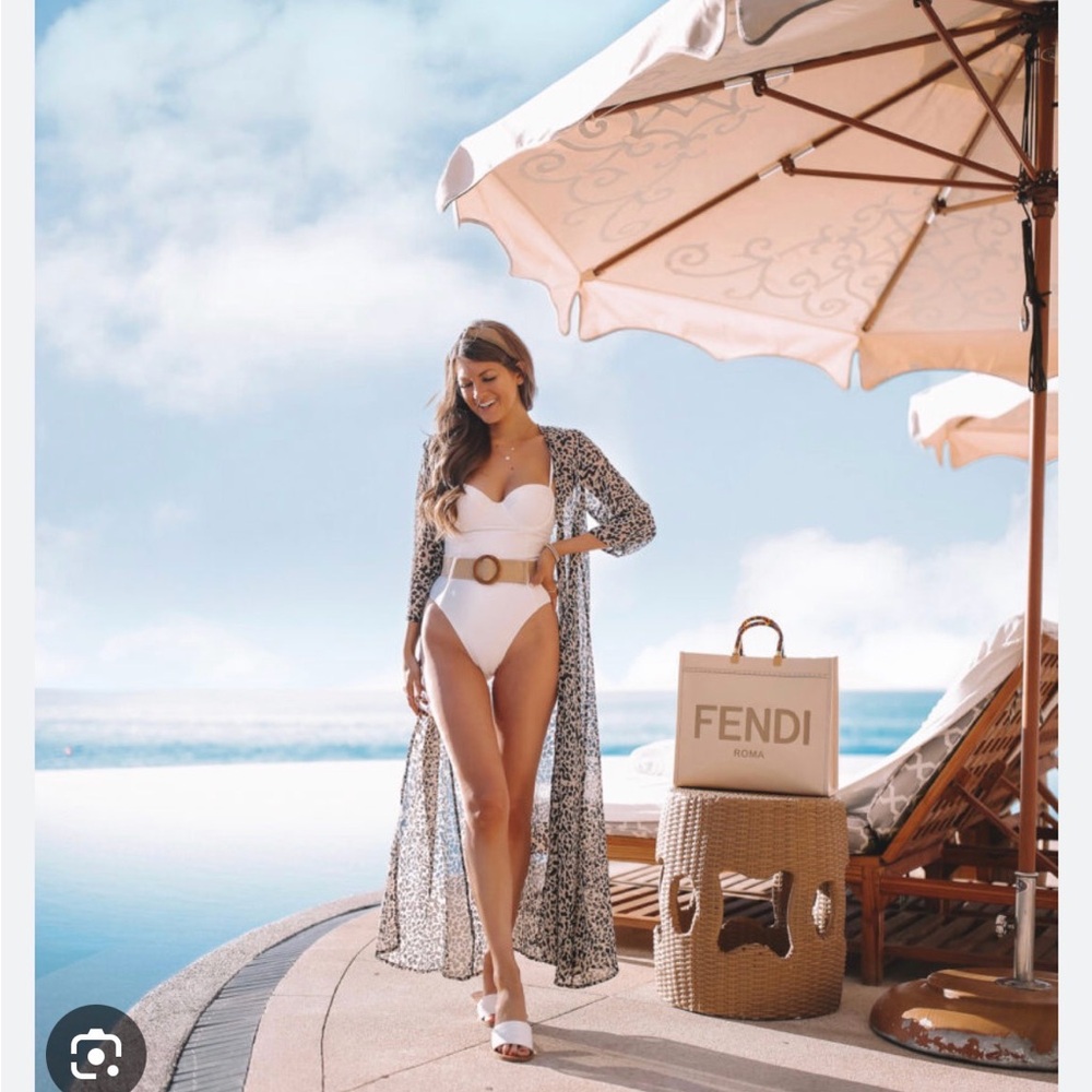Cabo Leopard Print Swim Cover-Up Kimono